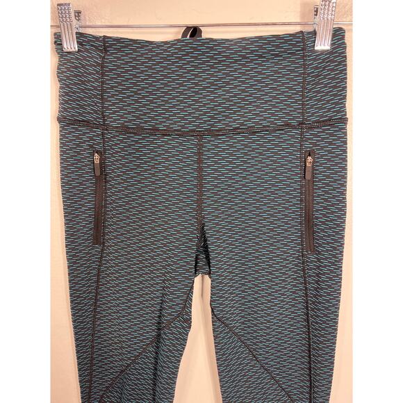Lululemon Women's 6 Teal Black Legging Athletic Gym Everyday Stretchy Workout - Picture 2 of 10